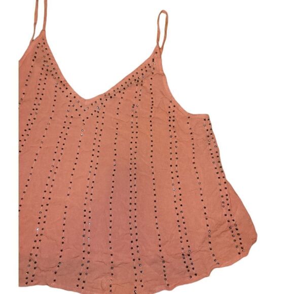 Free People Coral Beaded Embellished Oversized Sleeveless Tank Top M - Picture 7 of 14